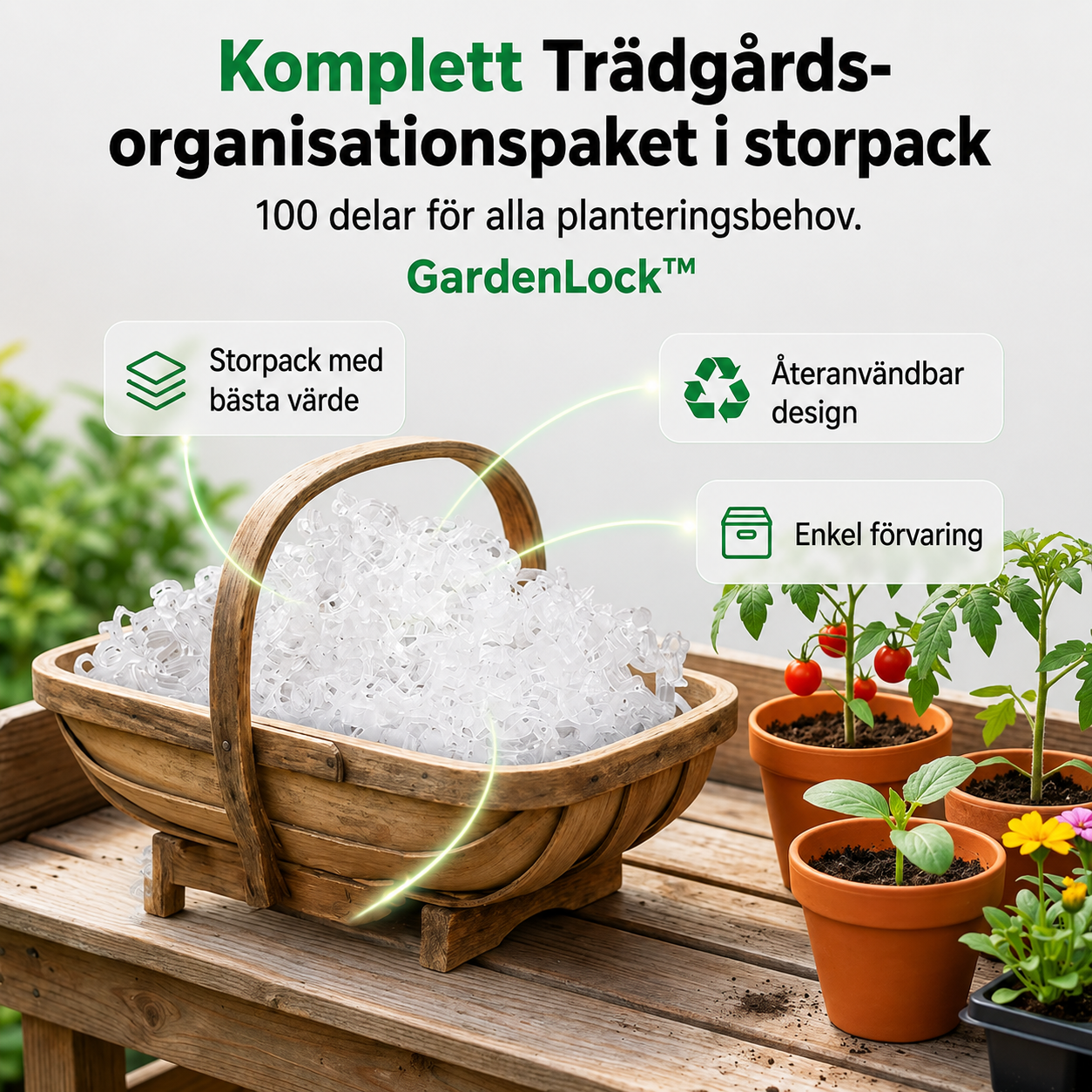 GardenLock™ Plant Clips – Återanvändbara växtclips för stabil och organiserad odling