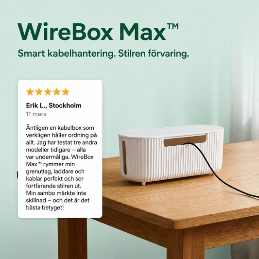 WireBox Max™ Kabelbox – Smidig förvaring för skrivbord, hem och kontor