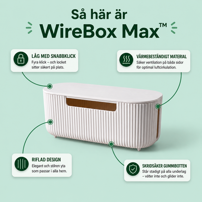 WireBox Max™ Kabelbox – Smidig förvaring för skrivbord, hem och kontor