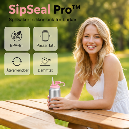 SipSeal Pro™ Burklock – Skydda drycken med silikonlock och sugrörsöppning