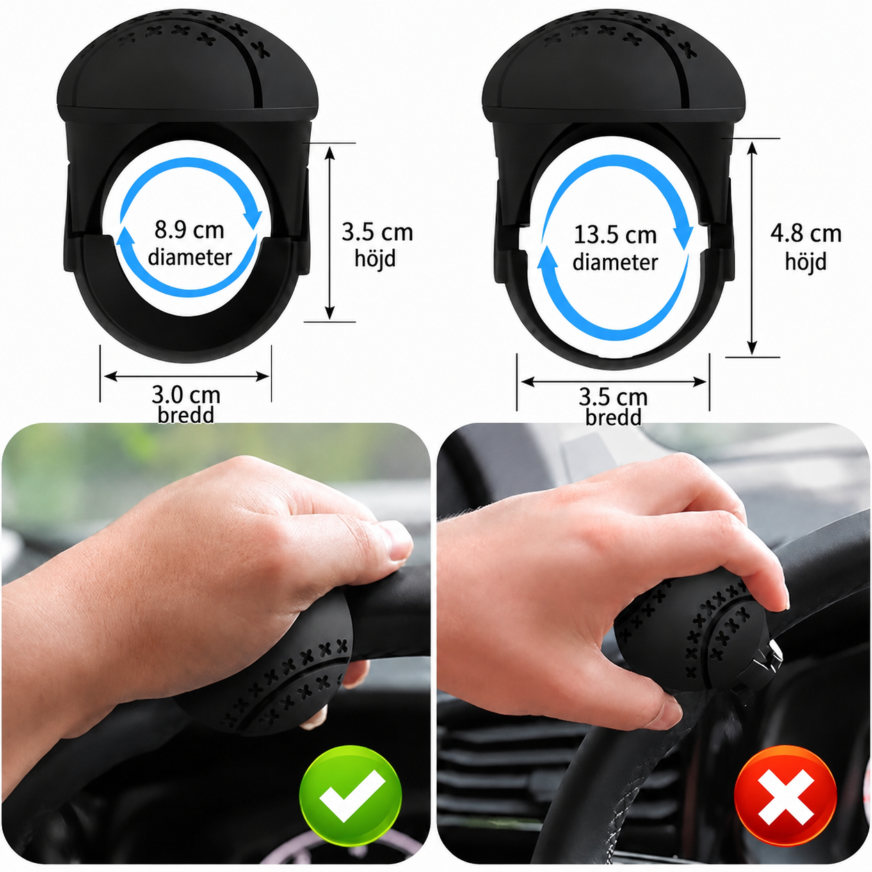 SteerAssist Flex™ Rattgrepp – Universell rattknopp för enklare manövrering