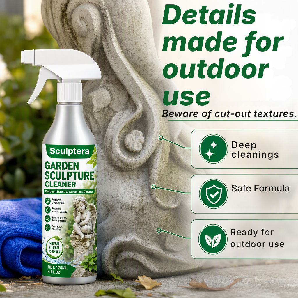 Sculptera™ Powerful Cleaning Spray for Garden Sculptures – Removes dirt and restores a fresh look 🗿