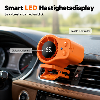 BreezeGo Flex™ LED-Fläkt – Kompakt kylning med intelligent hastighetsdisplay