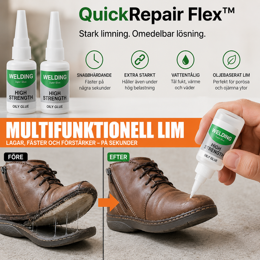 QuickRepair Flex™ Superlim – Snabbtorkande lim för hem, hobby och reparationer