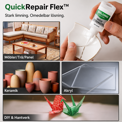 QuickRepair Flex™ Superlim – Snabbtorkande lim för hem, hobby och reparationer