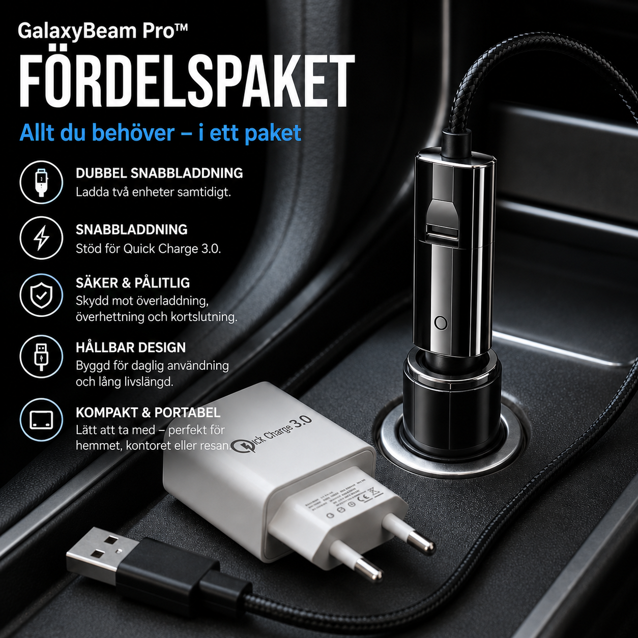 GalaxyBeam Pro™ Stjärnprojektor – Förvandla rummet till en magisk galax