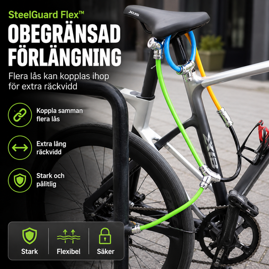 SteelGuard Flex™ Säkerhetsvajer – Robust kolfiberstål med snabb låsning