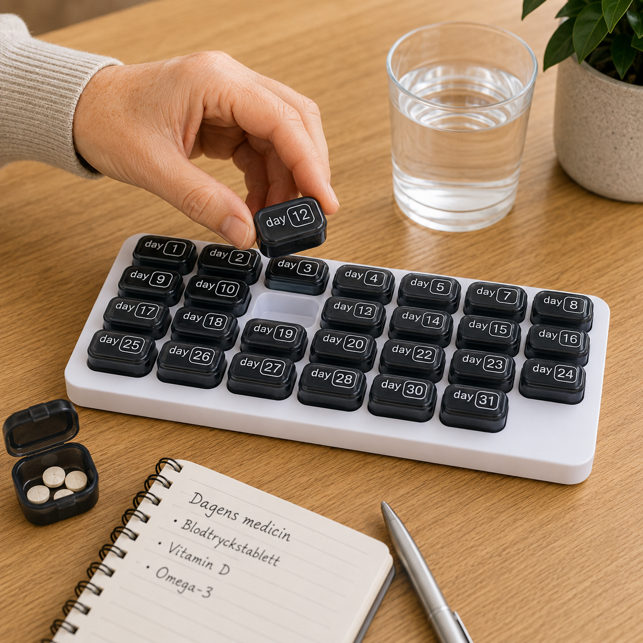 MediMonth Pro™ Pill Organizer – 31 dagars smart förvaring för dagliga rutiner