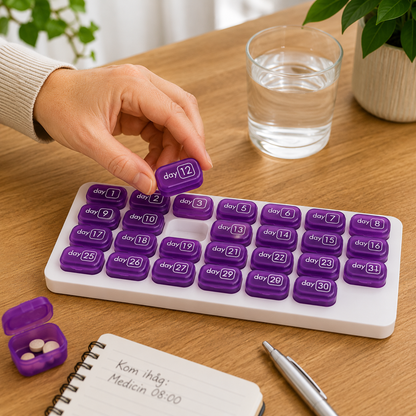MediMonth Pro™ Pill Organizer – 31 dagars smart förvaring för dagliga rutiner