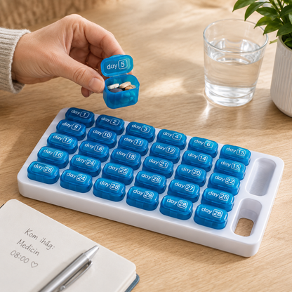 MediMonth Pro™ Pill Organizer – 31 dagars smart förvaring för dagliga rutiner