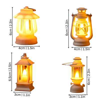 LumiNest™ Mini Retrolampa – Mysigt ljus för dockhus, hyllor och små detaljer