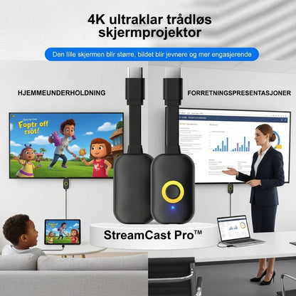 StreamCast Pro™ trådløs skjermdeling – Større bilde, direkte på TV-en din