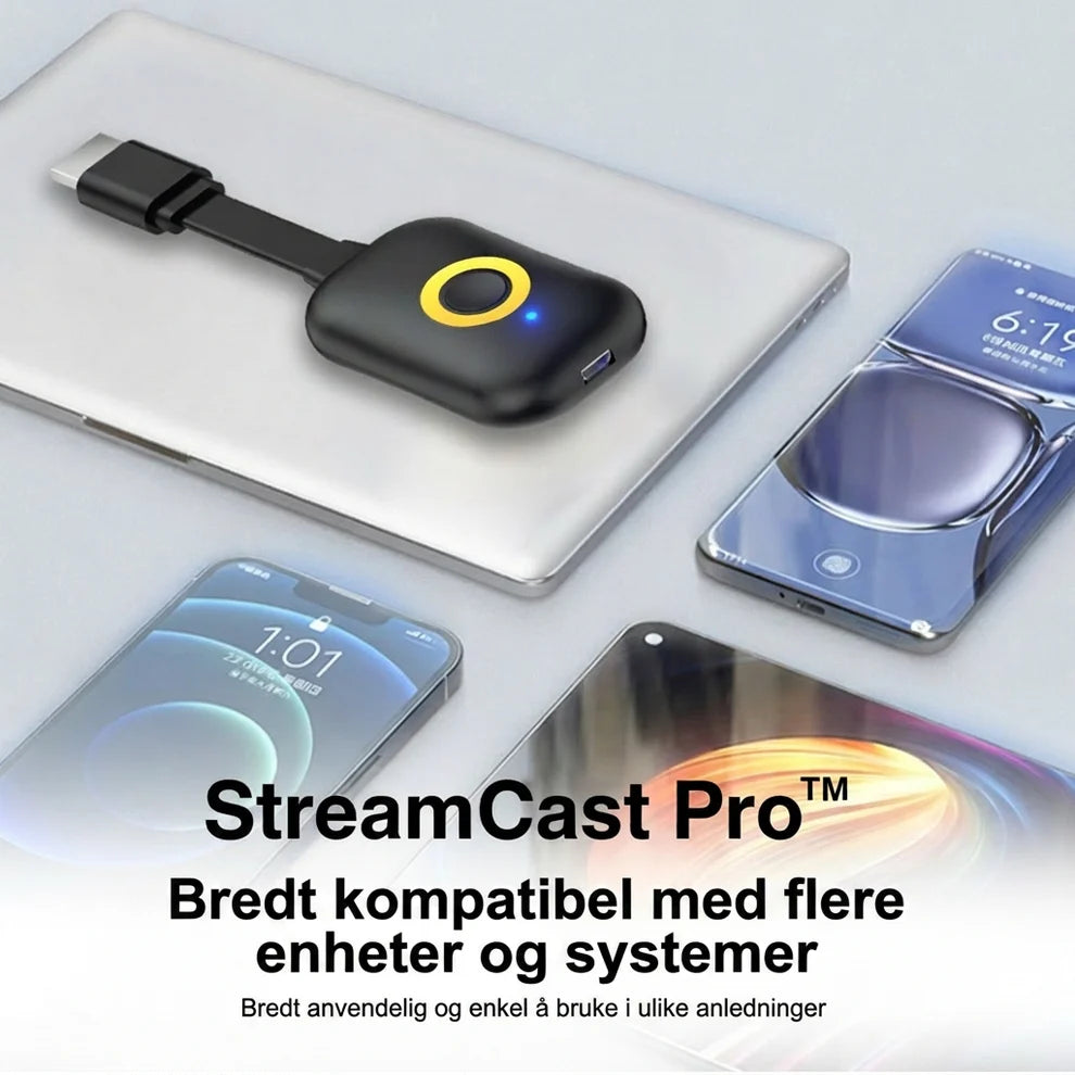 StreamCast Pro™ trådløs skjermdeling – Større bilde, direkte på TV-en din