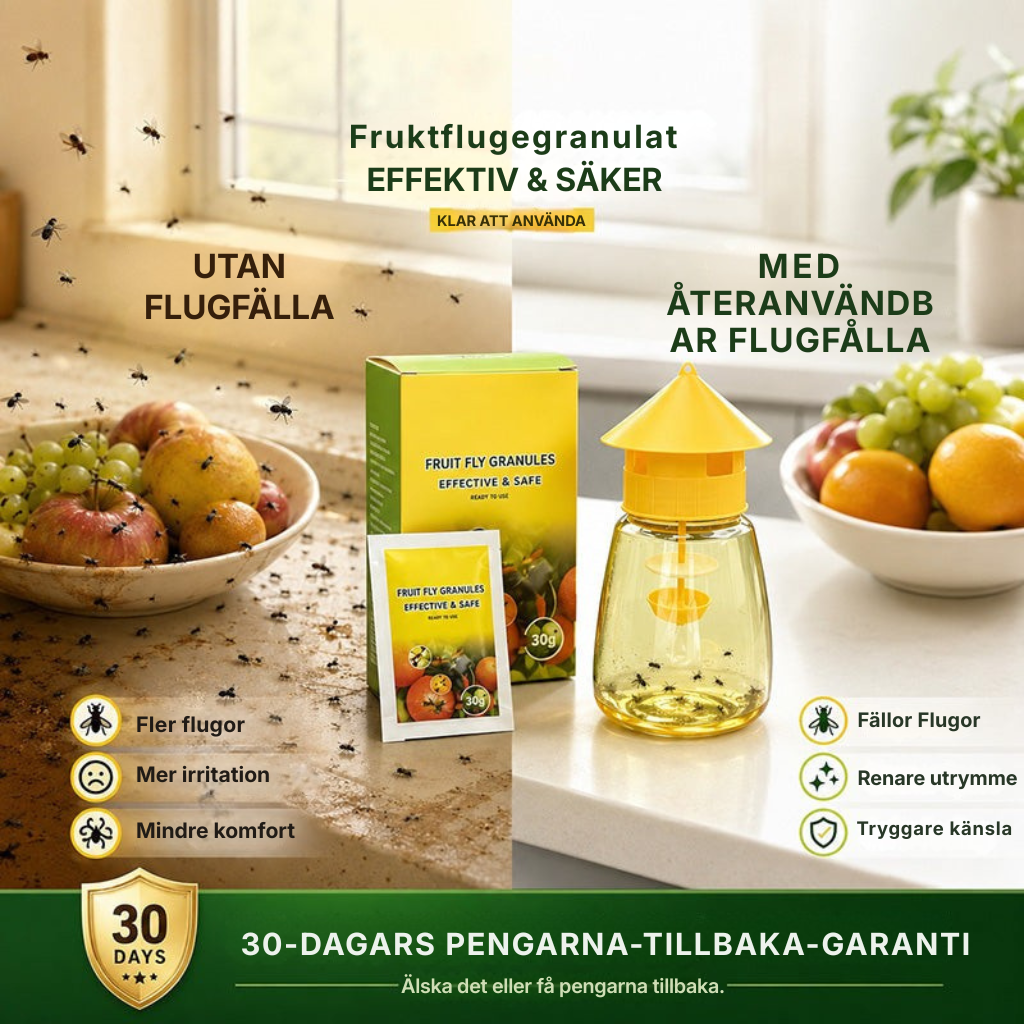❄️Sommarfräsch 50 % rabatt!🌿Återanvändbar flugfälla med lockmedel – Insektsmedelsfri fruktflugefångare för kök, terrass och trädgård