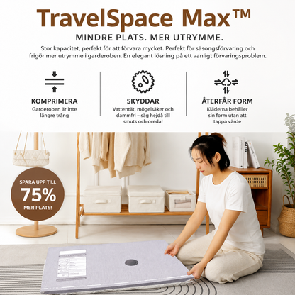 TravelSpace Max™ Kompressionspåsar – Trådlös vakuumpump för smart packning