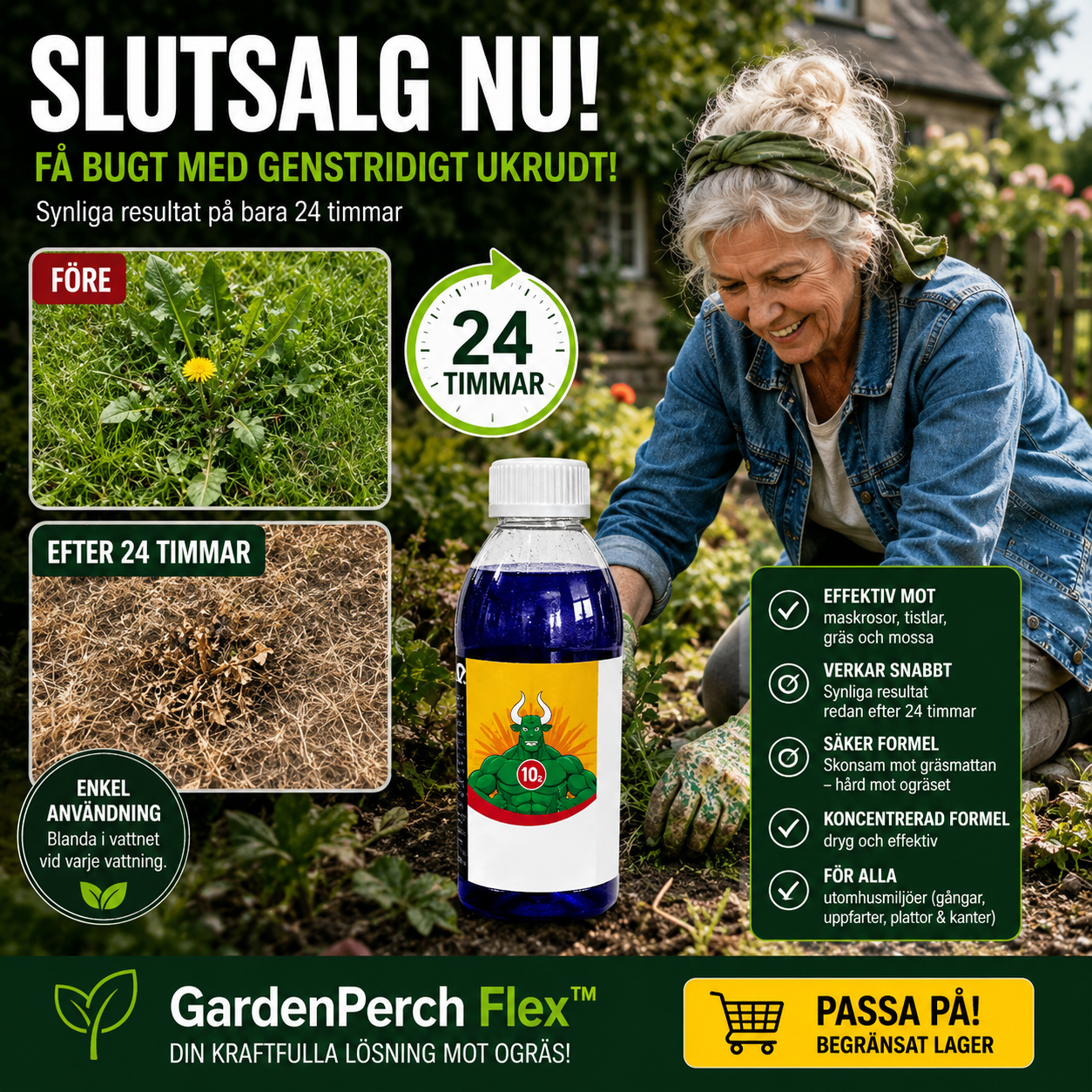 GardenClean Flex™  Få bort envisa ogräs på bara 24 timmar!