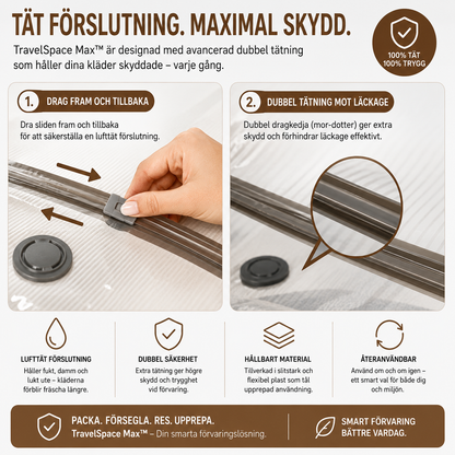 TravelSpace Max™ Kompressionspåsar – Trådlös vakuumpump för smart packning