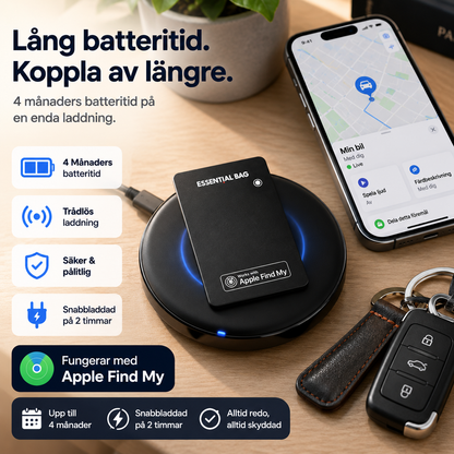 SafeCard Flex™ Bluetooth-spårare – Trådlöst uppladdningsbart kort med global spårning