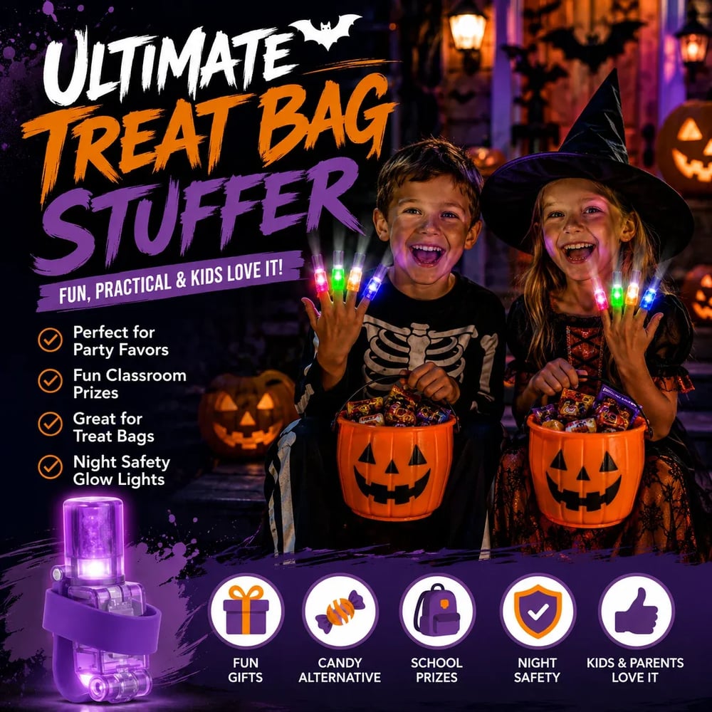 Halloween Pattern Finger Projector Lights (4 pack)