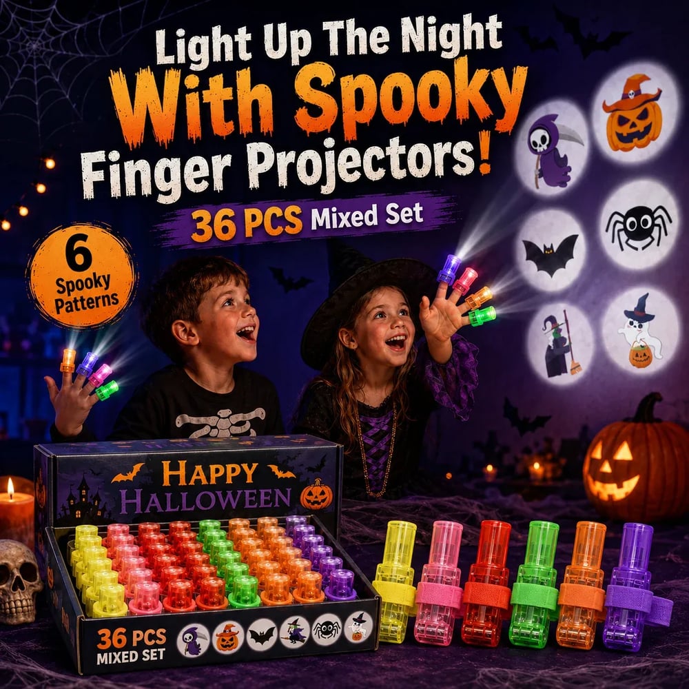 Halloween Pattern Finger Projector Lights (4 pack)