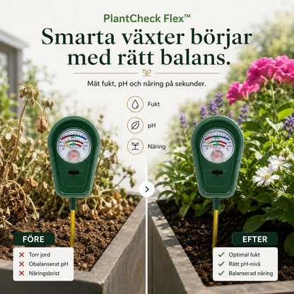 PlantCheck Flex™ Jordmätare – Enkel analys av jordens förutsättningar utan batterier