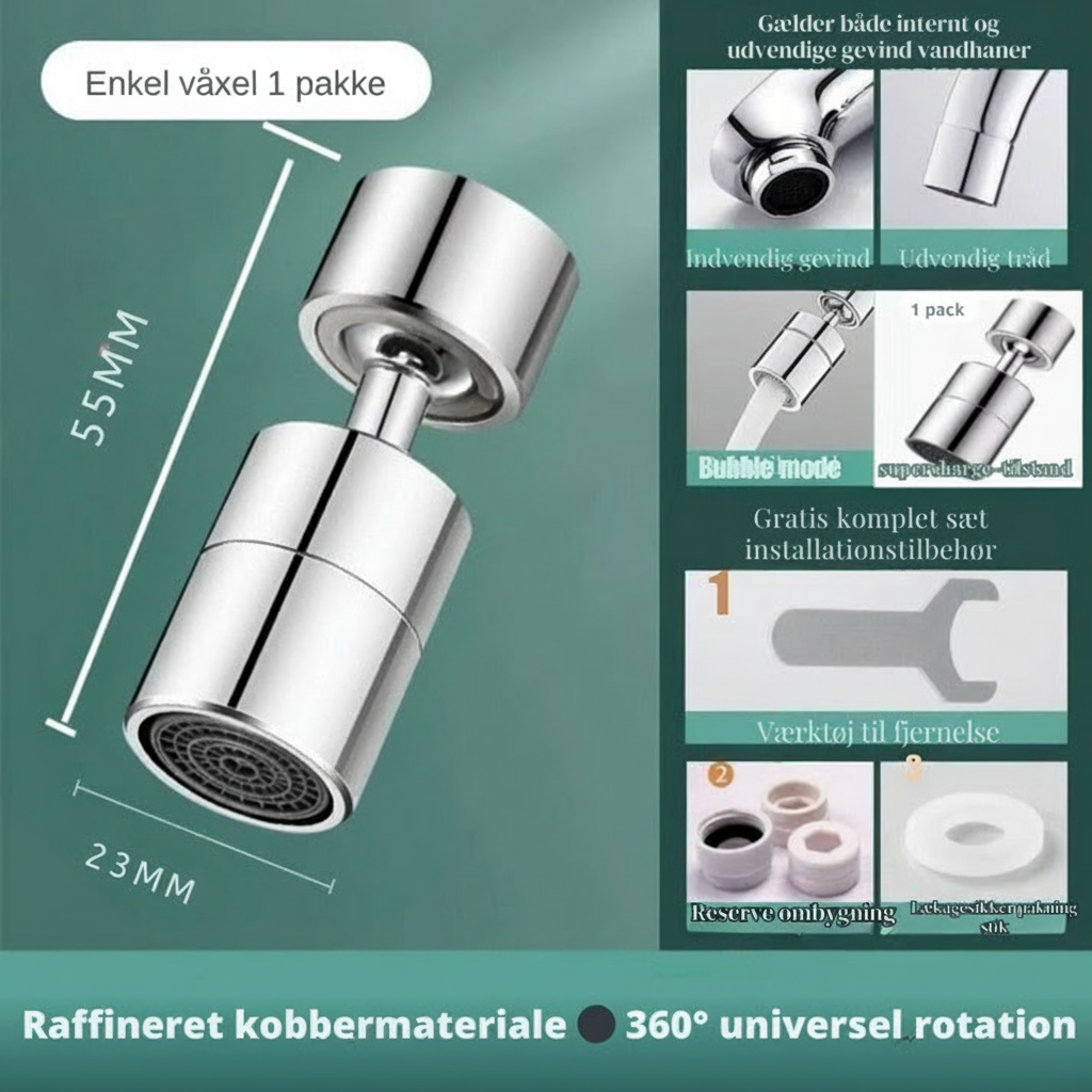 FlexiStrøm | 360-Graders Vattenkran
