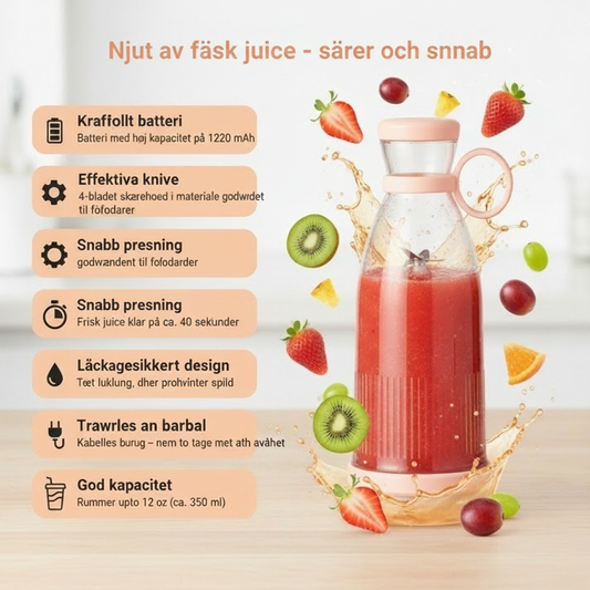 FreshJuice Go™ Bärbar Blender  Fräscha smoothies och juicer – när som helst, var som helst|