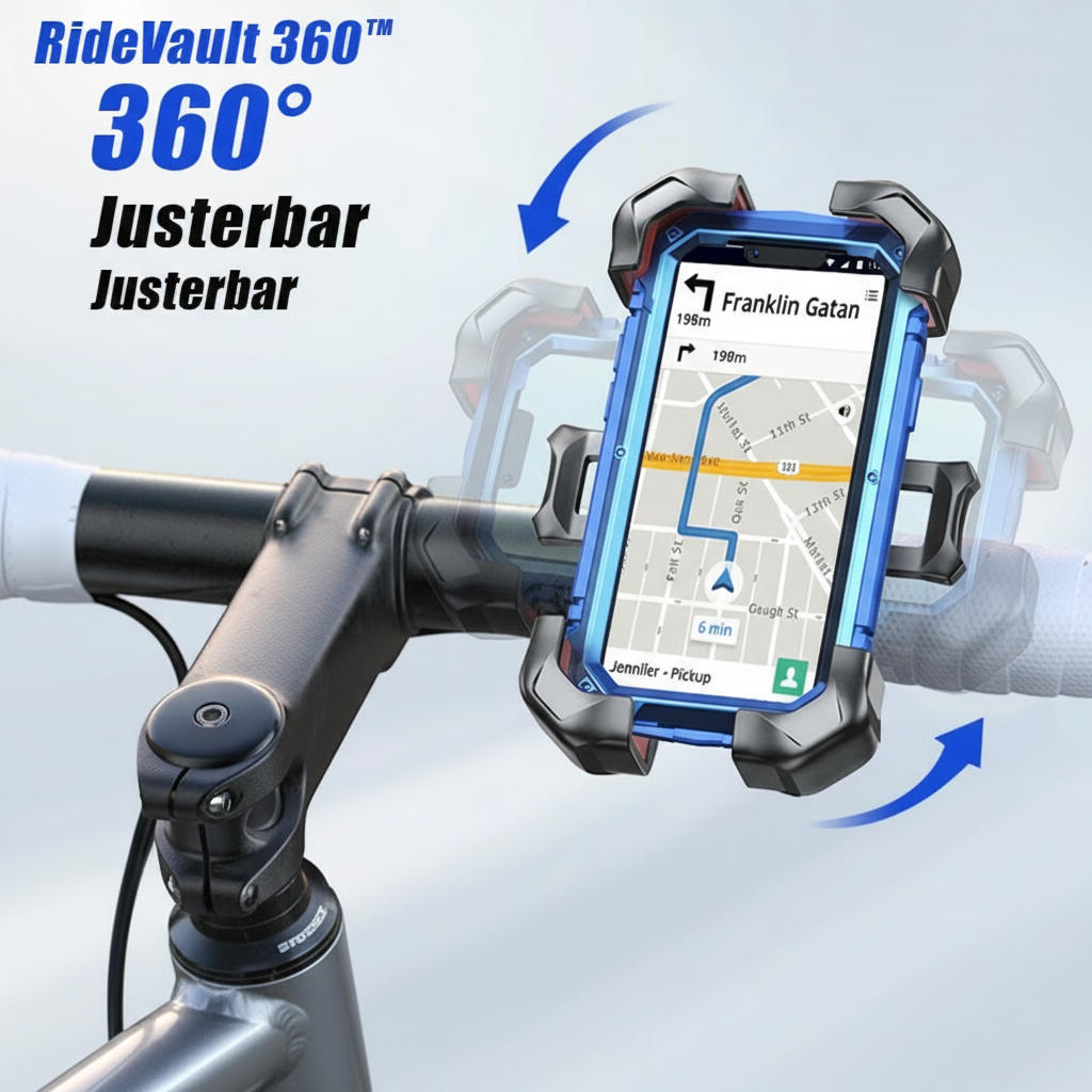 RideVault 360™ Mobilhållare för Cykel – Säker och stabil körning, när som helst, var som helst