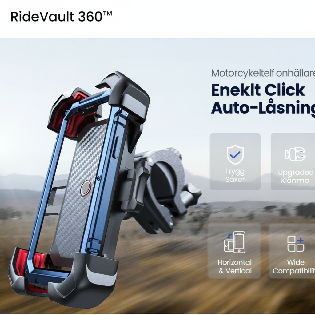 RideVault 360™ Mobilhållare för Cykel – Säker och stabil körning, när som helst, var som helst