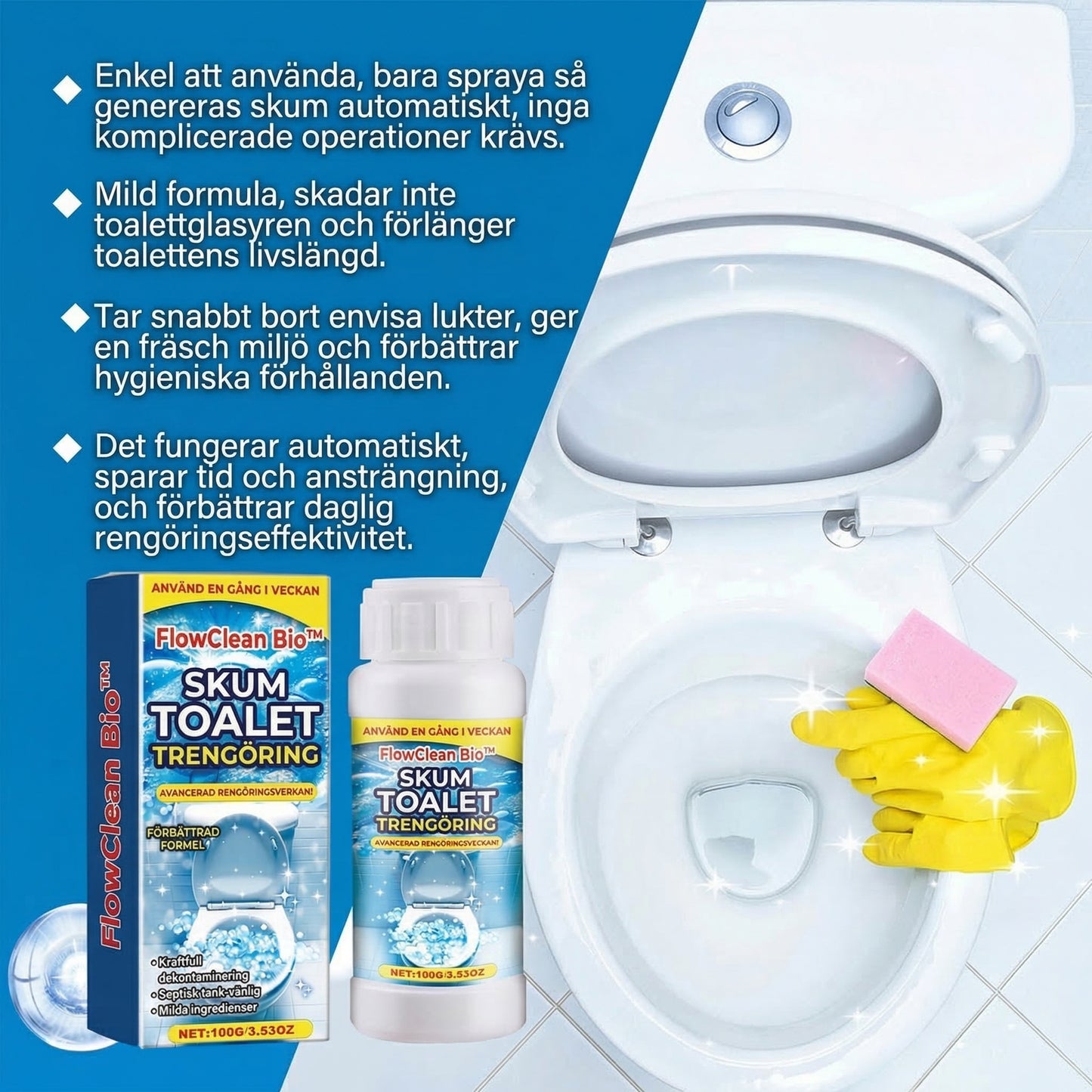 FlowClean Bio™ Gootsteenrengöring – Snabb och skonsam rengöring hemma
