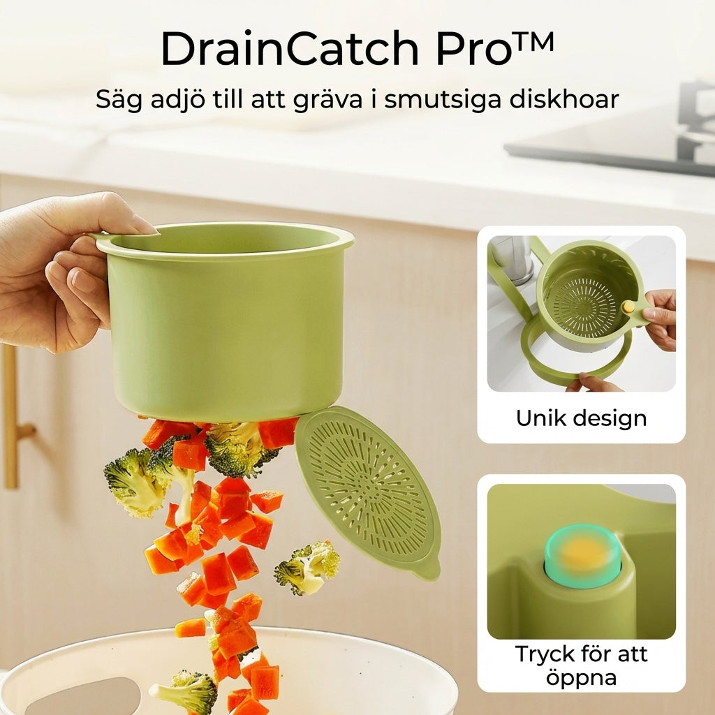 DrainCatch Pro™ Köksfilter – Fånga upp matrester enkelt varje dag
