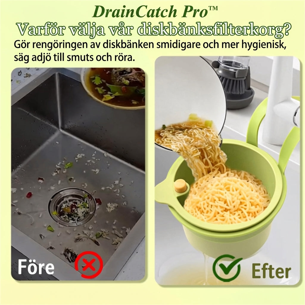 DrainCatch Pro™ Köksfilter – Fånga upp matrester enkelt varje dag