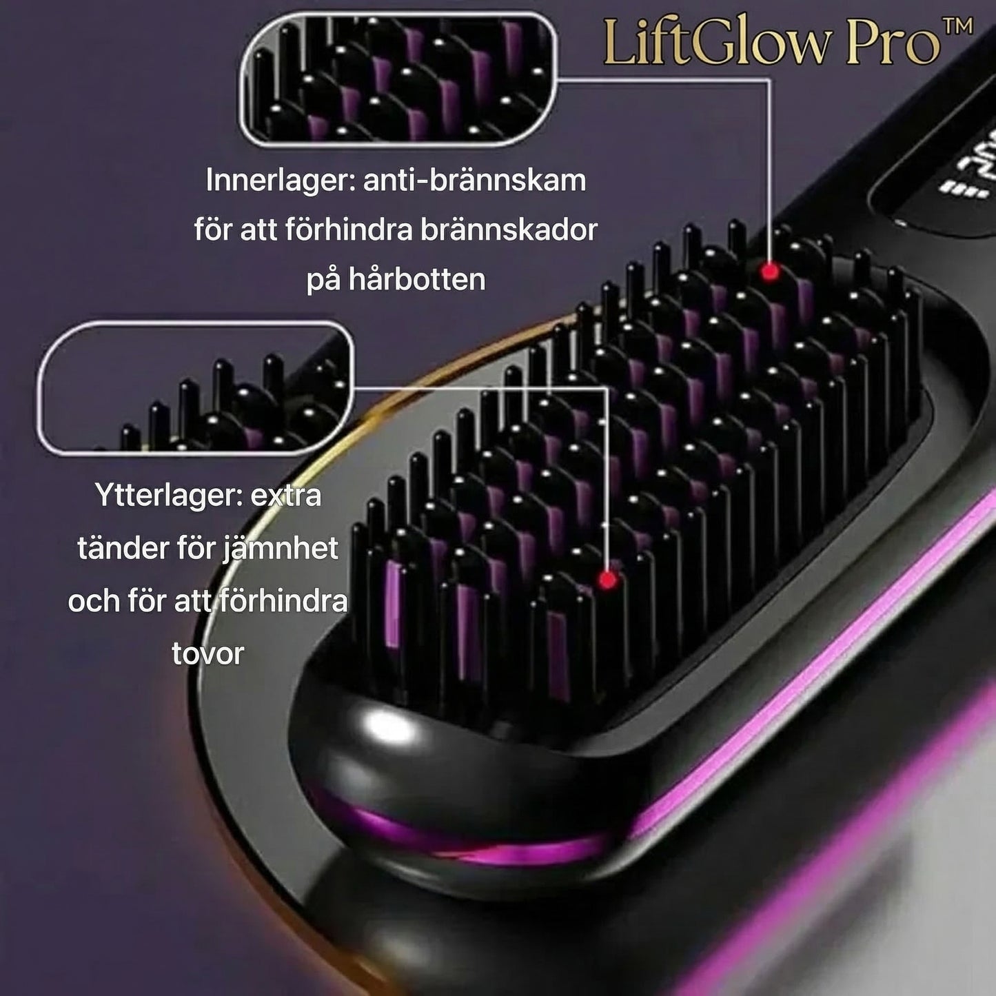 LiftGlow Pro™ Stylingborste – Snabb volym och glans utan att slita på håret
