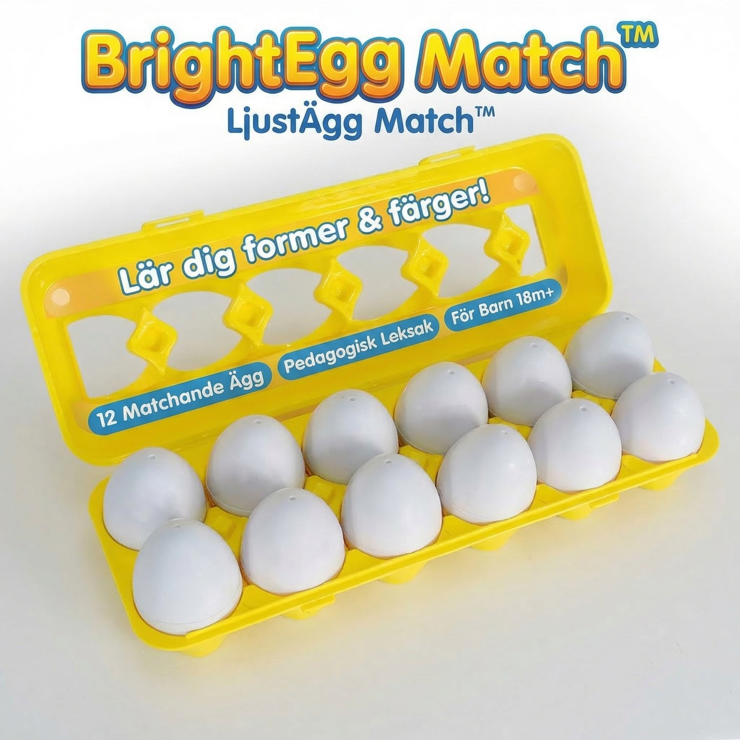 BrightEgg Match™ Hjärngympa för Barn – Rolig formlek i smart förvaringslåda