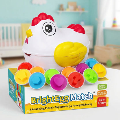 BrightEgg Match™ Hjärngympa för Barn – Rolig formlek i smart förvaringslåda