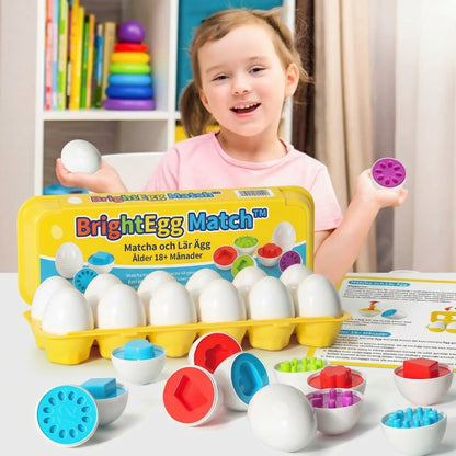 BrightEgg Match™ Hjärngympa för Barn – Rolig formlek i smart förvaringslåda