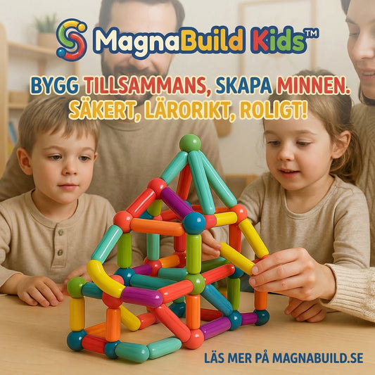 MagnaBuild Kids™ Magnetiska Byggstavar – Kreativ lek som utvecklar fantasi och motorik