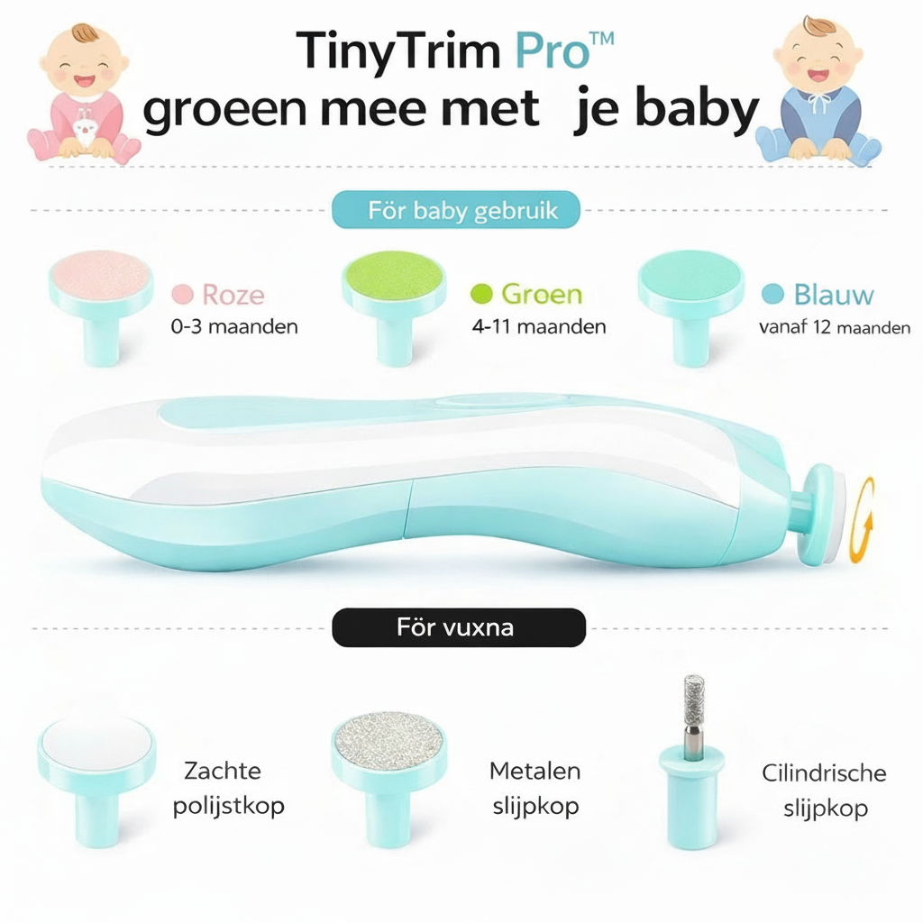 TinyTrim Pro™ Baby Nagelfil – Mjuk och trygg nagelvård hemma