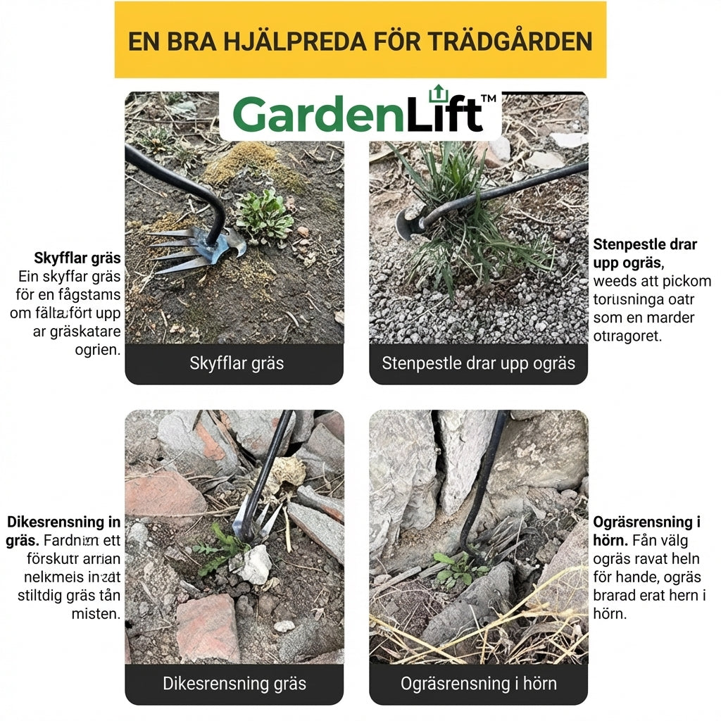 GardenLift™ Ogräsverktyg – Smidigare rensning med bättre stöd för ryggen