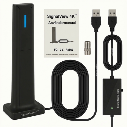 SignalView 4K™ TV-Antenne – Få tydliga HD-kanaler utan kabel eller Wi-Fi