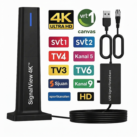 SignalView 4K™ TV-Antenne – Få tydliga HD-kanaler utan kabel eller Wi-Fi