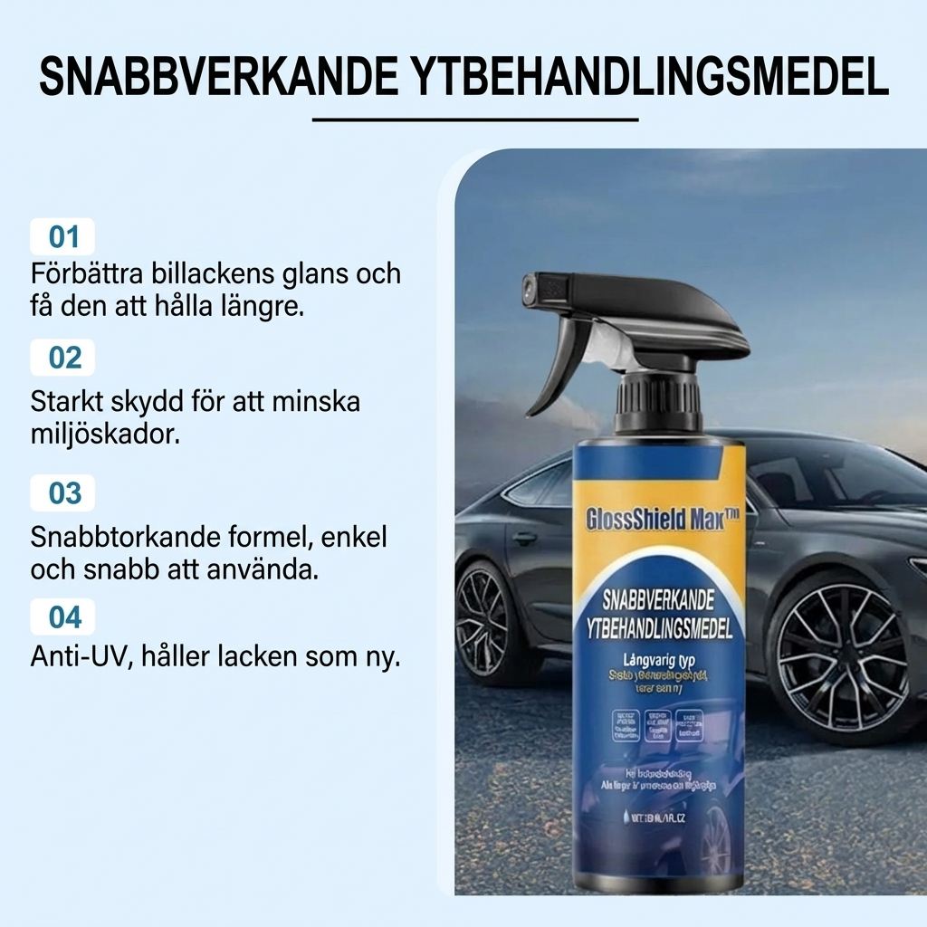 GlossShield Max™ Lackförnyare – Snabb uppfräschning och skydd för bilen