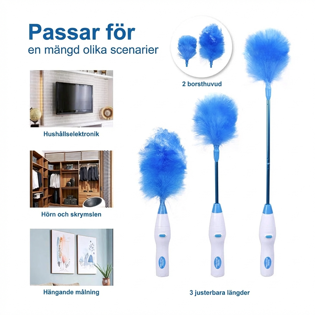 DustCatch Pro™ Stövborste – Smart rengöring med inbyggd dammuppsamling