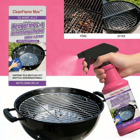 CleanFlame Max™ Fettrengöring – Kraftfull borttagning av ingrodd smuts utan hård skrubbning