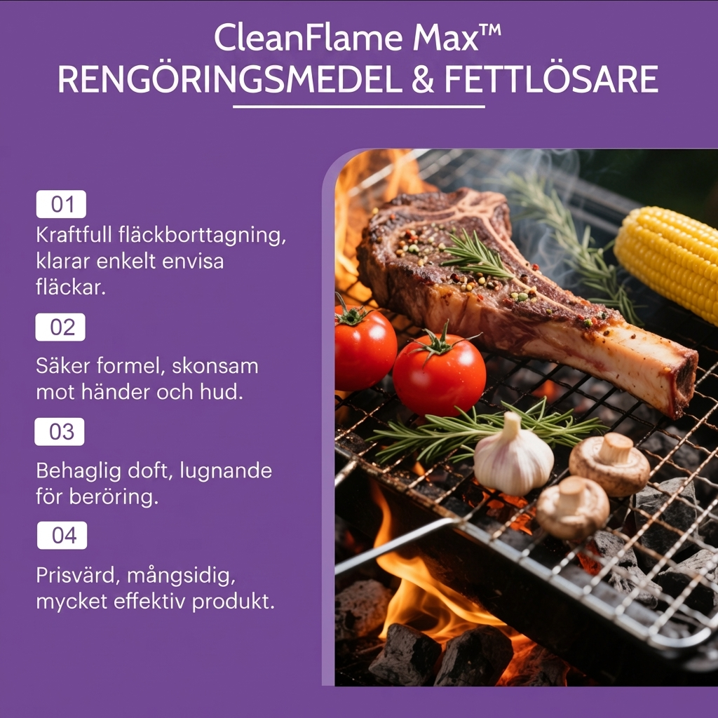 CleanFlame Max™ Fettrengöring – Kraftfull borttagning av ingrodd smuts utan hård skrubbning