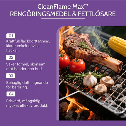 CleanFlame Max™ Fettrengöring – Kraftfull borttagning av ingrodd smuts utan hård skrubbning