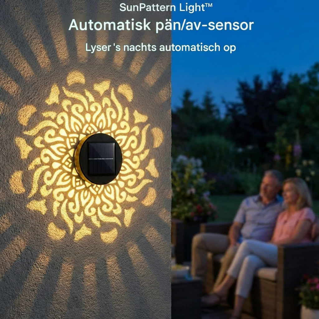 SunPattern Light™ Utelampa – Stämningsfull belysning för vägg, bord och uteplats