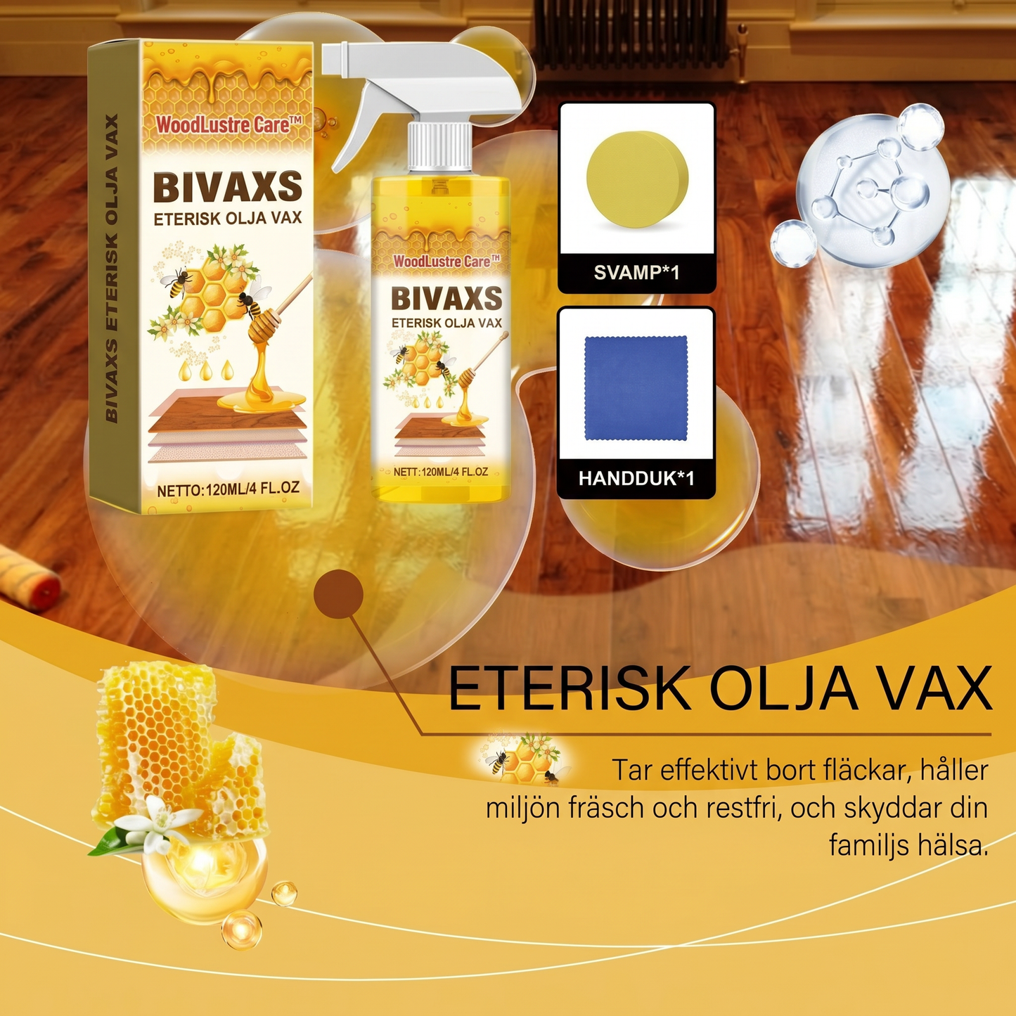 WoodLustre Care™ Polerspray – Enklare vård för trä, glans och skydd i hemmet