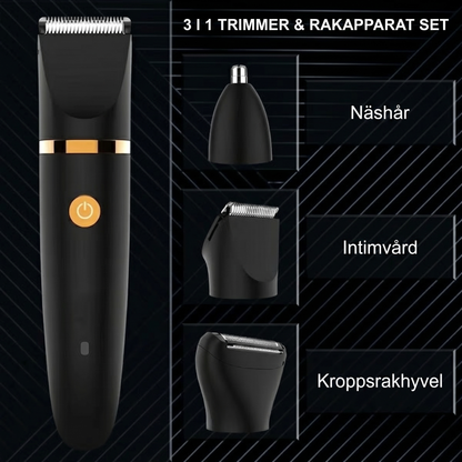 SharpGroom Max™ Herrtrimmer – Smidig trimning för kropp, ansikte och känsliga områden