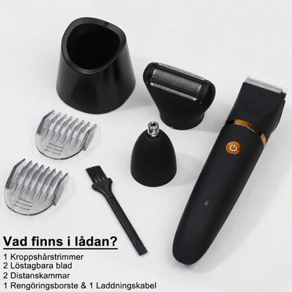 SharpGroom Max™ Herrtrimmer – Smidig trimning för kropp, ansikte och känsliga områden